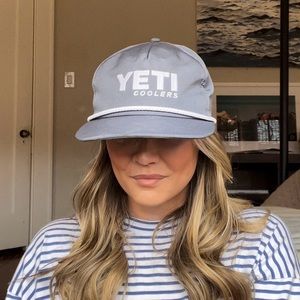 Yeti Snapback Hat, Light Blue with Rope Cord, Unisex
